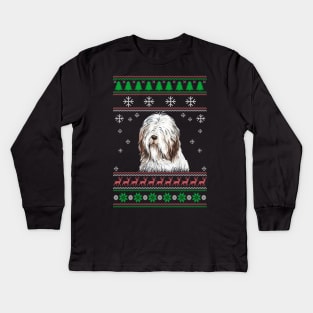 Cute Bearded Collie Dog Lover Ugly Christmas Sweater For Women And Men Funny Gifts Kids Long Sleeve T-Shirt